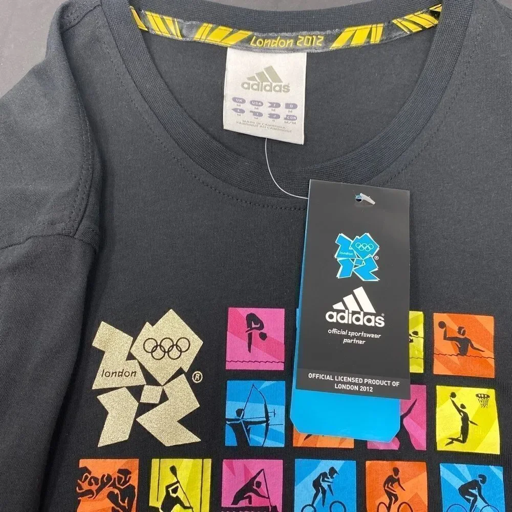2012 LONDON OLYMPICS OFFICIAL SHIRT ADIDAS®  MENS MEDIUM - BLACK